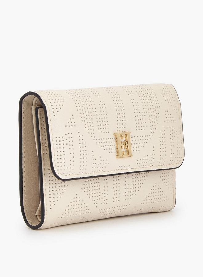 ELLE Perforated Wallet with Snap Button Closure - Image 2